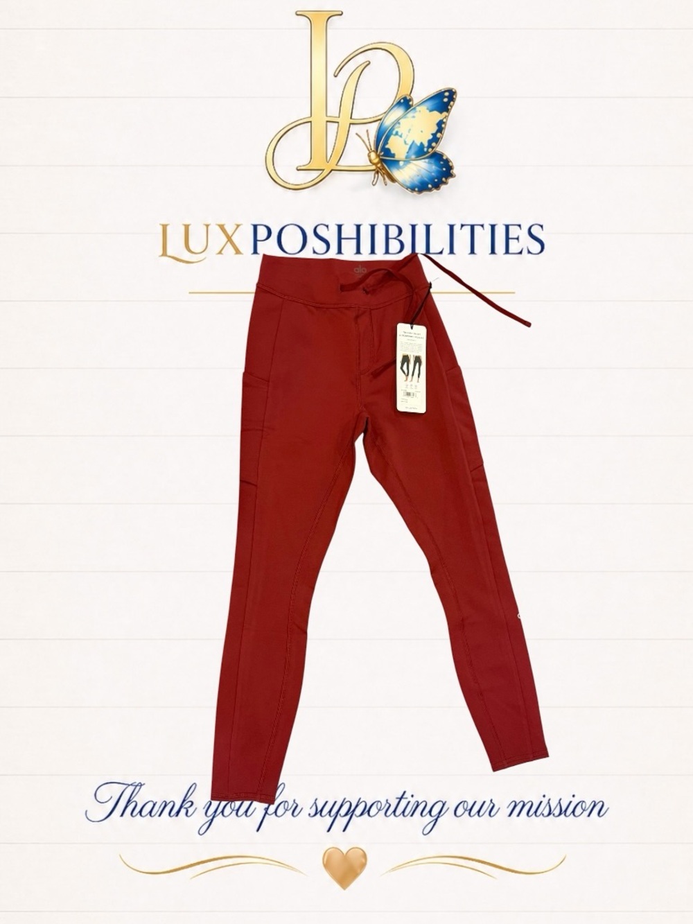 ALO Yoga 7/8 Checkpoint HR Leggings in Deep Red